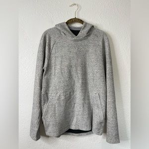 LULULEMON Heathered Melody Light Grey Black At Ease Hoodie Size Medium